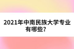 2021年中南民族大學(xué)專業(yè)有哪些？