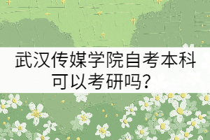 武漢傳媒學(xué)院自考本科可以考研嗎？
