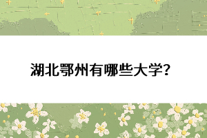 湖北鄂州有哪些大學(xué)？