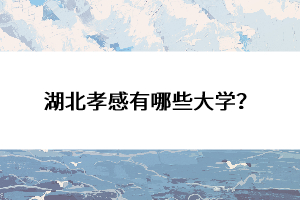 湖北孝感有哪些大學(xué)？