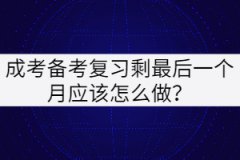 成考備考復(fù)習(xí)最后一個(gè)月應(yīng)該怎么做？