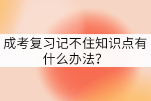 成考復習記不住知識點有什么辦法？