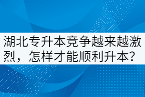 湖北專升本競爭越來越激烈，怎樣才能順利升本？