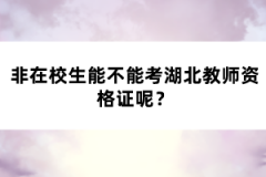 非在校生能不能考湖北教師資格證呢？