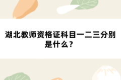 湖北教師資格證科目一二三分別是什么？