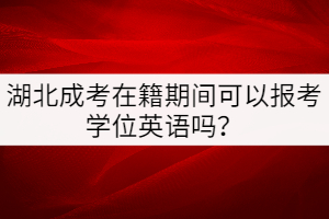 湖北成考在籍期間可以報(bào)考學(xué)位英語(yǔ)嗎？