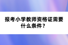 報(bào)考小學(xué)教師資格證需要什么條件？