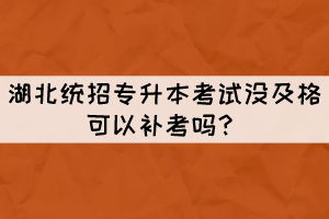 湖北統(tǒng)招專升本考試沒及格可以補考嗎？