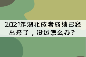 2021年湖北成考成績(jī)已經(jīng)出來(lái)了，沒(méi)過(guò)怎么辦？
