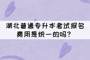 湖北普通專升本考試報(bào)名費(fèi)用是統(tǒng)一的嗎？