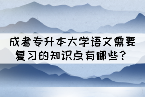 成考專升本大學(xué)語文需要復(fù)習(xí)的知識(shí)點(diǎn)有哪些？