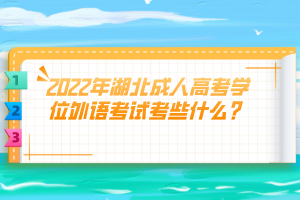 2022年湖北成人高考學(xué)位外語考試考些什么？