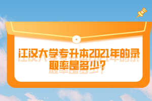 江漢大學(xué)專升本2021年的錄取率是多少？