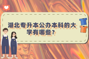 湖北專升本公辦本科的大學(xué)有哪些？