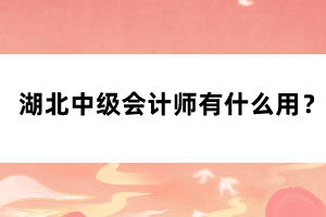 湖北中級會(huì)計(jì)師有什么用？