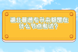湖北普通專升本都是在什么節(jié)點考試？