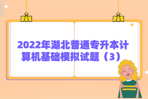 2022年湖北普通專升本計(jì)算機(jī)基礎(chǔ)模擬試題(3)