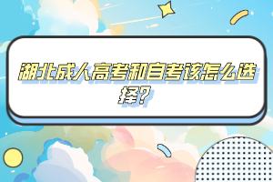 湖北成人高考和自考該怎么選擇？