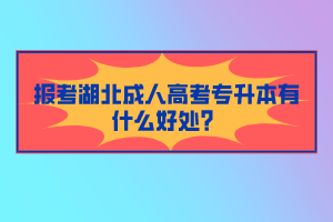 報(bào)考湖北成人高考專升本有什么好處？