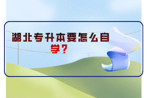 湖北專升本要怎么自學？