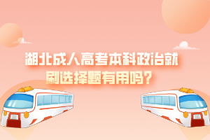 湖北成人高考本科政治就刷選擇題有用嗎？