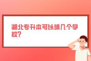 湖北專升本可以填幾個學(xué)校？