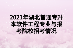 2021年湖北普通專升本軟件工程專業(yè)與報考院校招考情況