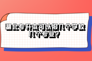 湖北專升本可以報(bào)幾個(gè)學(xué)校幾個(gè)專業(yè)？