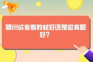 鄂州成考看教材好還是做真題好？