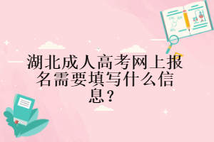 湖北成人高考網(wǎng)上報(bào)名需要填寫什么信息？