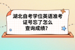 湖北自考學(xué)位英語準(zhǔn)考證號(hào)忘了怎么查詢成績？