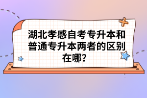 湖北孝感自考專升本和普通專升本兩者的區(qū)別在哪？