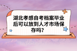 湖北孝感自考檔案畢業(yè)后可以放到人才市場保存嗎？