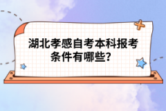 湖北孝感自考本科報考條件有哪些？