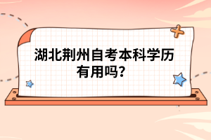 湖北荊州自考本科學(xué)歷有用嗎？