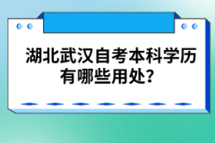 湖北武漢自考本科學歷有哪些用處？