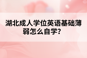 湖北成人學位英語基礎薄弱怎么自學?