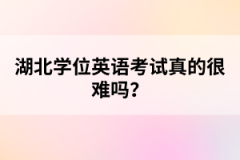 湖北學位英語考試真的很難嗎？