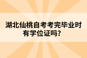 湖北仙桃自考考完畢業(yè)時(shí)有學(xué)位證嗎？