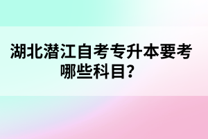 湖北潛江自考專升本要考哪些科目？