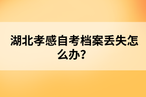 湖北孝感自考檔案丟失怎么辦？