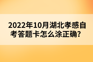 2022年10月湖北孝感自考答題卡怎么涂正確？