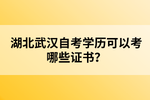 湖北武漢自考學(xué)歷可以考哪些證書？