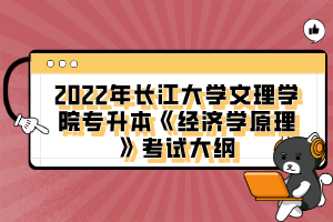 2022年長江大學(xué)文理學(xué)院專升本《經(jīng)濟學(xué)原理》考試大綱