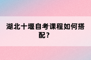 湖北十堰自考課程如何搭配？