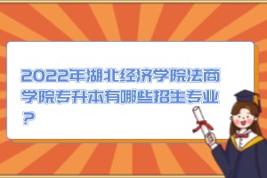 2022年湖北經(jīng)濟學(xué)院法商學(xué)院專升本有哪些招生專業(yè)？