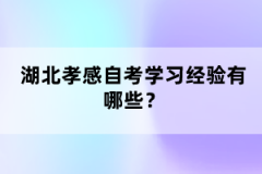 湖北孝感自考學(xué)習(xí)經(jīng)驗(yàn)有哪些？