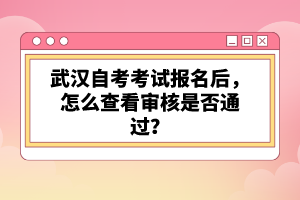 武漢自考考試報(bào)名后，怎么查看審核是否通過(guò)？