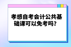 孝感自考會計(jì)公共基礎(chǔ)課可以免考嗎？