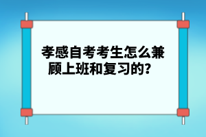 孝感自考考生怎么兼顧上班和復(fù)習(xí)的？